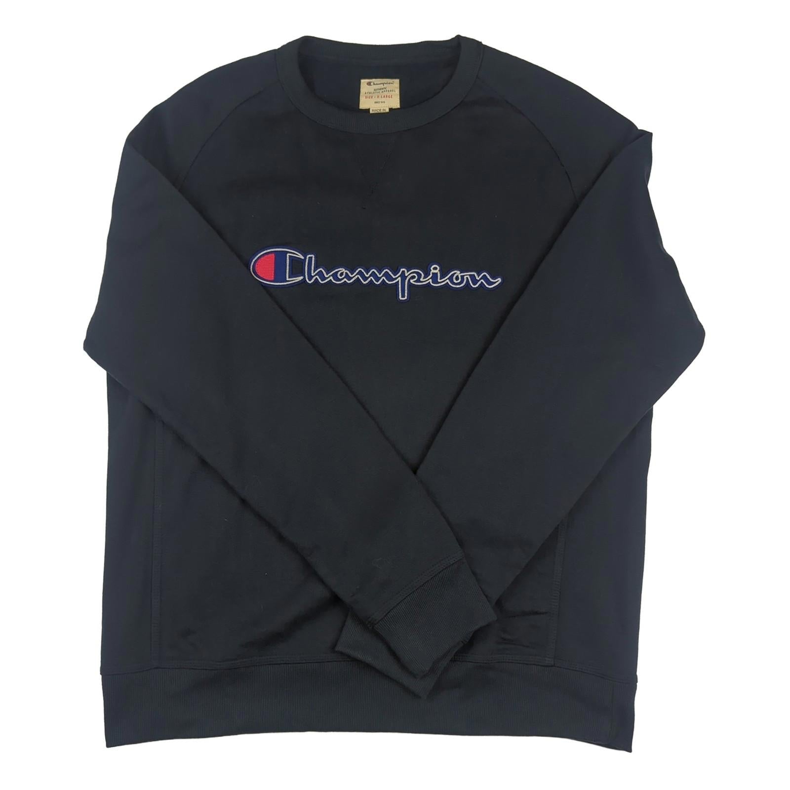 Champion Champion Mens Sweatshirt XL Blue Jumper Pullover Long Sleeve Cotton Vintage Top Sweater & Hoodie RewearableUK