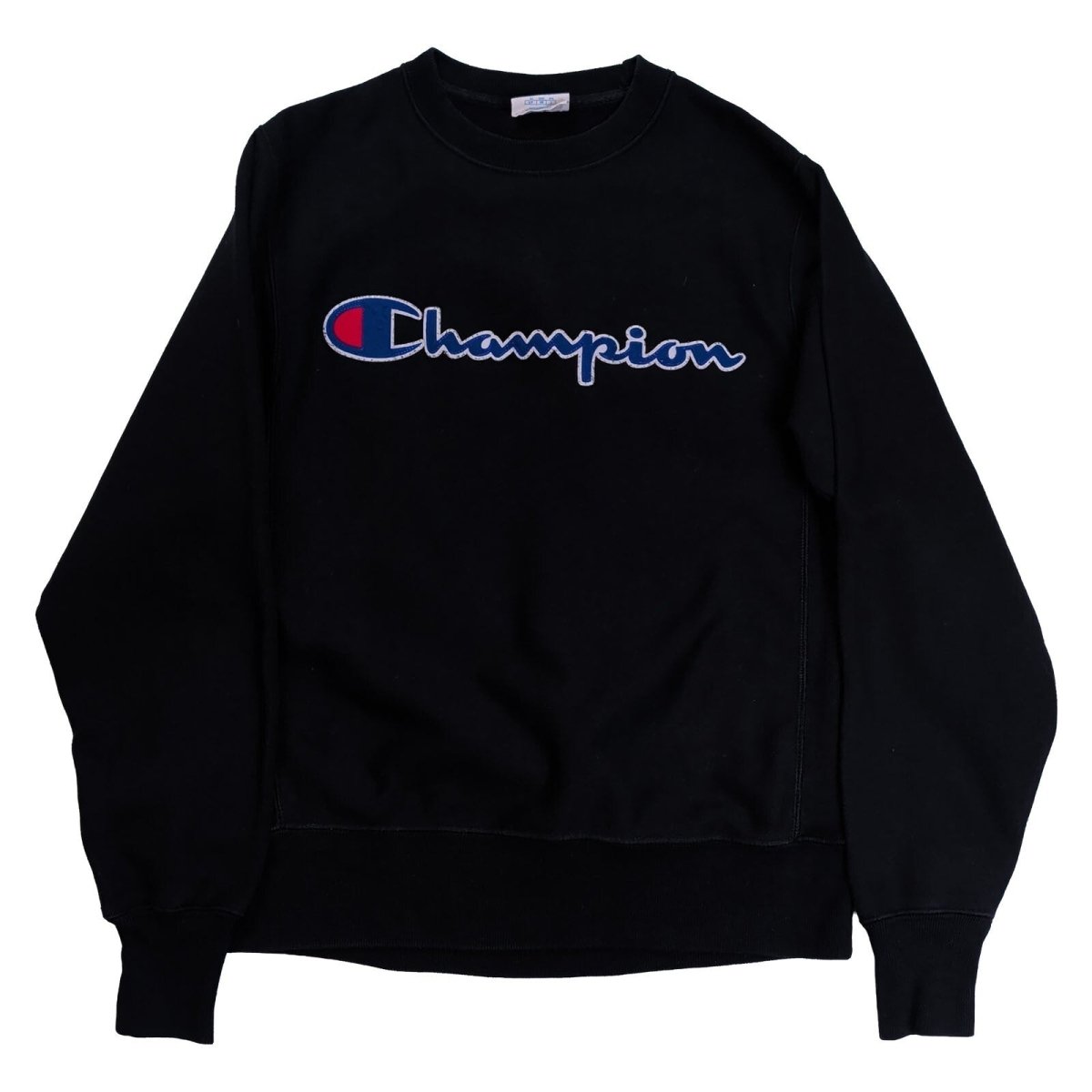Champion Unisex Sweatshirt Small Black Embroidered Logo 82% Cotton 18% Polyester – product photo 8 | RewearableUK
