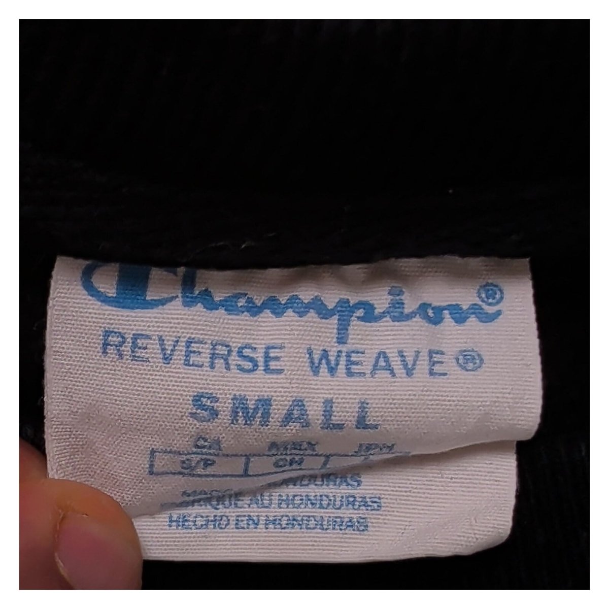 Champion Unisex Sweatshirt Small Black Embroidered Logo 82% Cotton 18% Polyester – product photo 4 | RewearableUK
