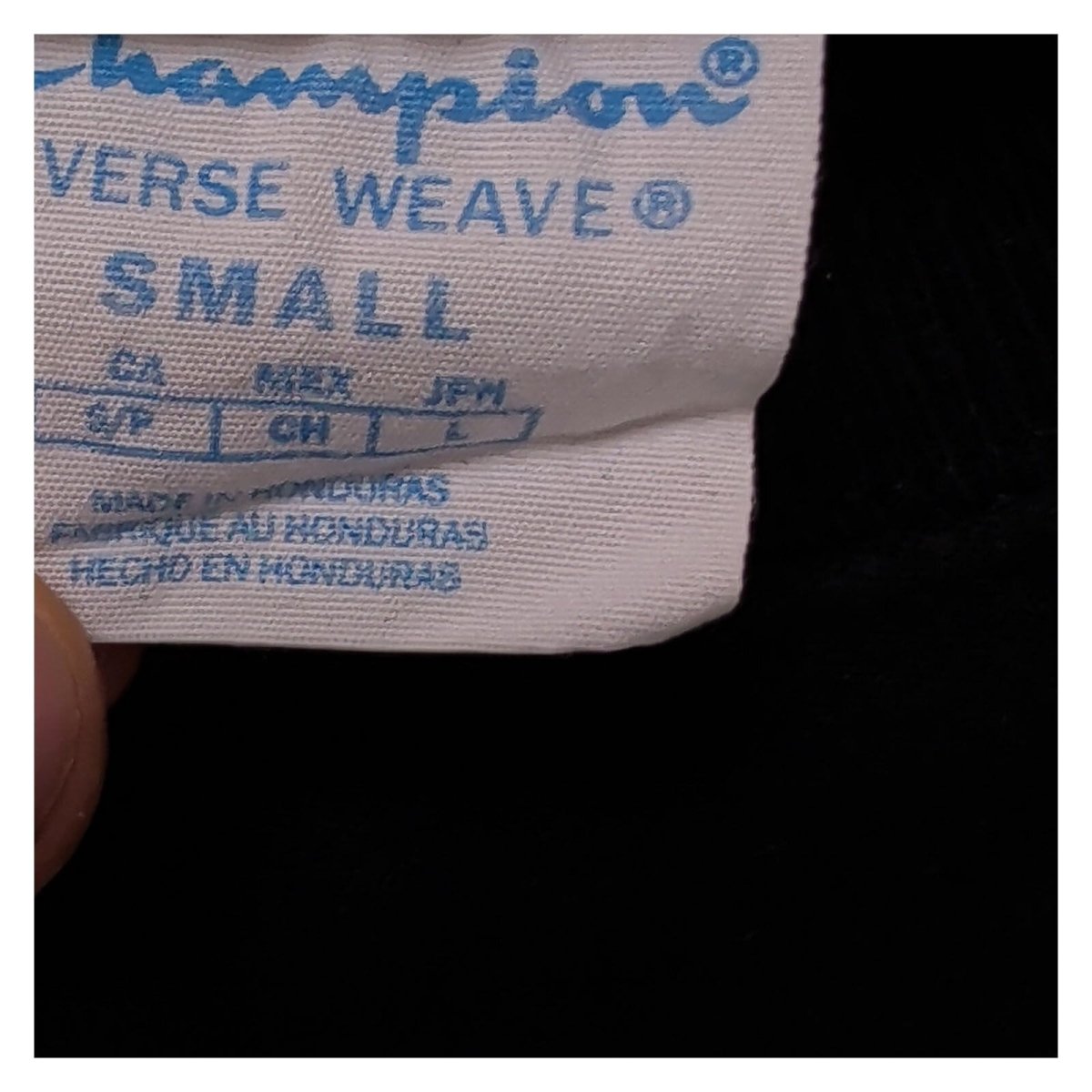Champion Unisex Sweatshirt Small Black Embroidered Logo 82% Cotton 18% Polyester – product photo 5 | RewearableUK