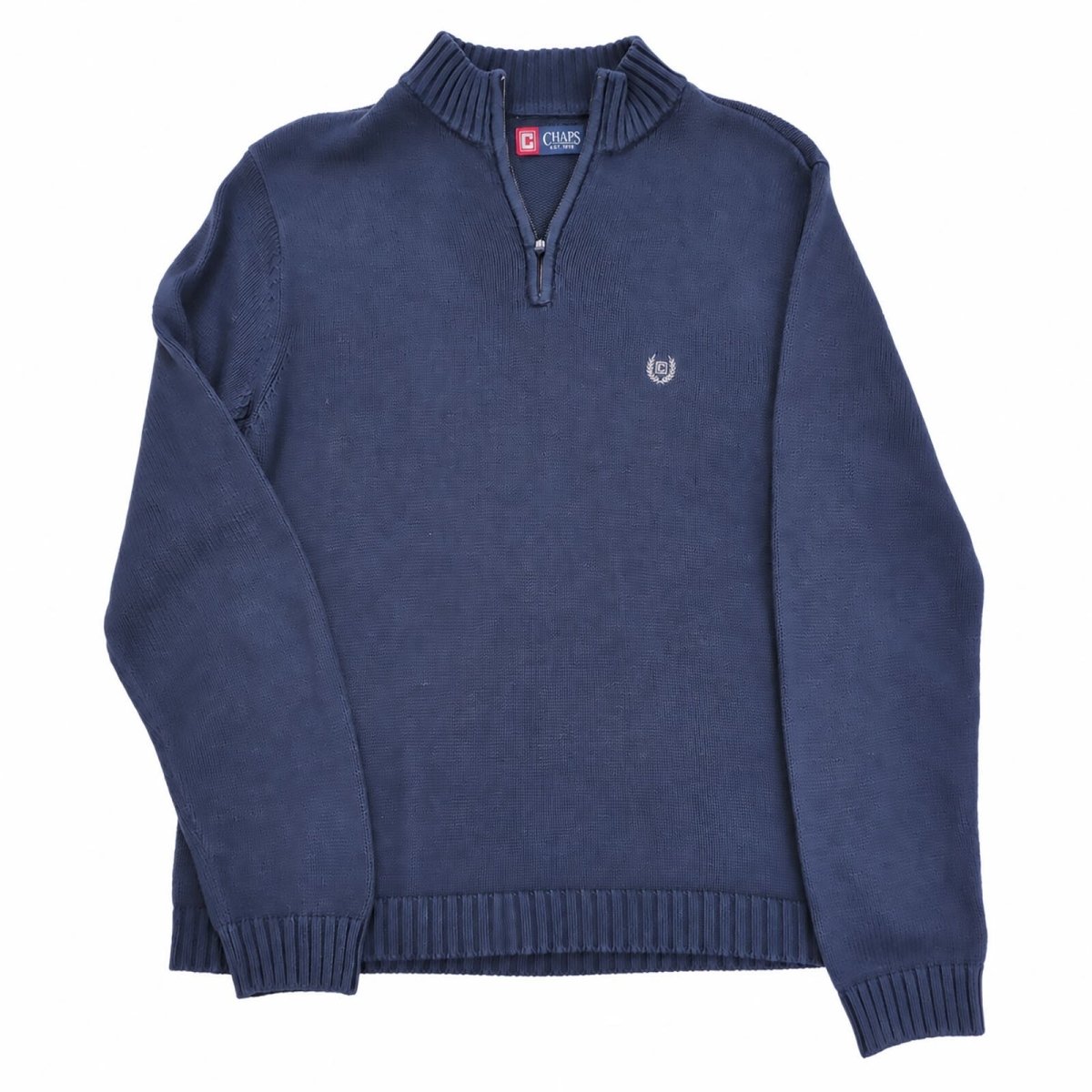 Chaps Men's Jumper L Navy Embroidered Logo 100% Cotton – product photo 1 | RewearableUK