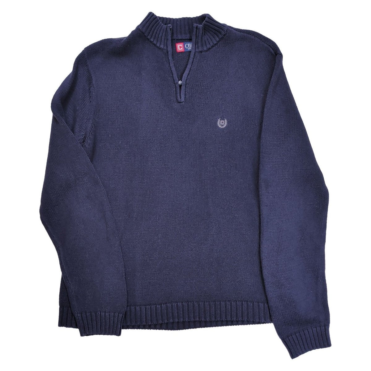 Chaps Men's Jumper L Navy Embroidered Logo 100% Cotton – product photo 2 | RewearableUK