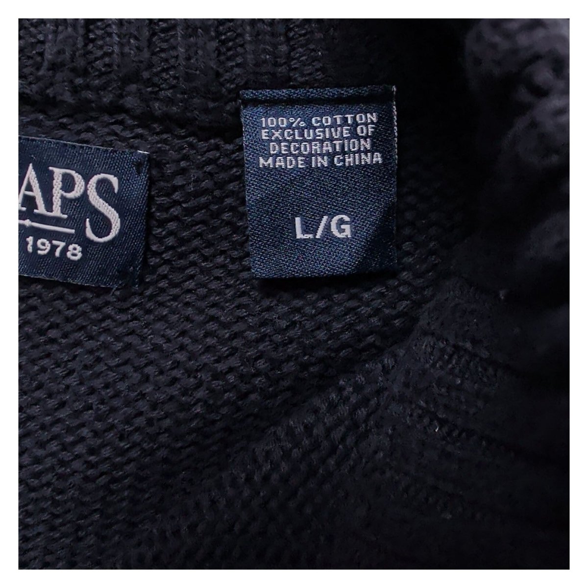 Chaps Men's Jumper L Navy Embroidered Logo 100% Cotton – product photo 6 | RewearableUK