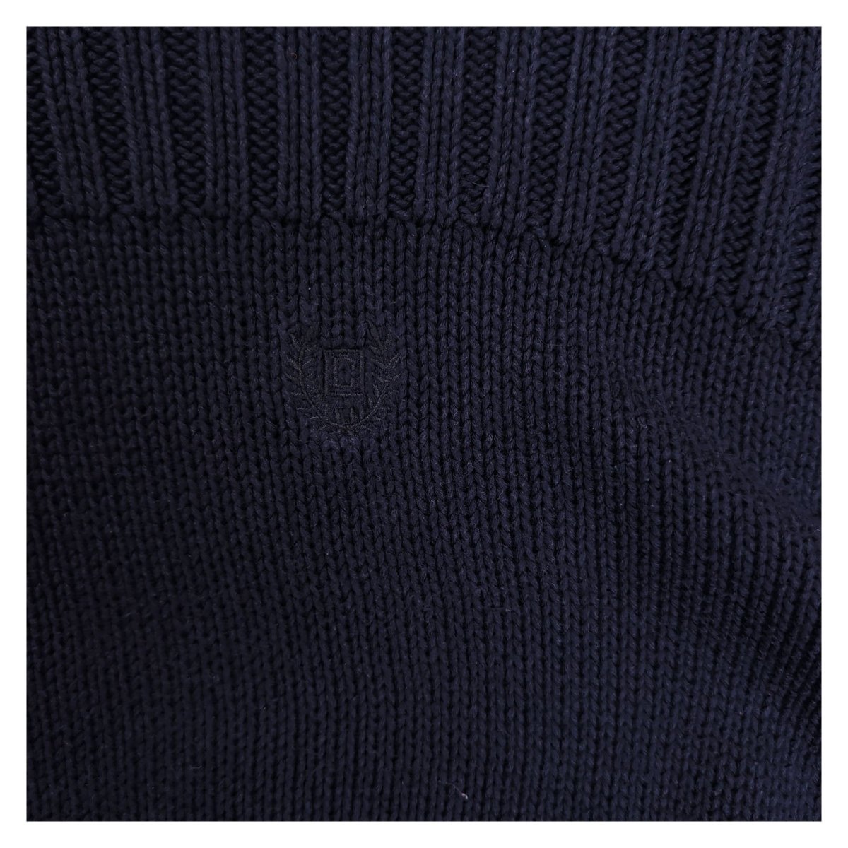 Chaps Mens Jumper L Navy Ribbed Half Zip Cotton – product photo 3 | RewearableUK
