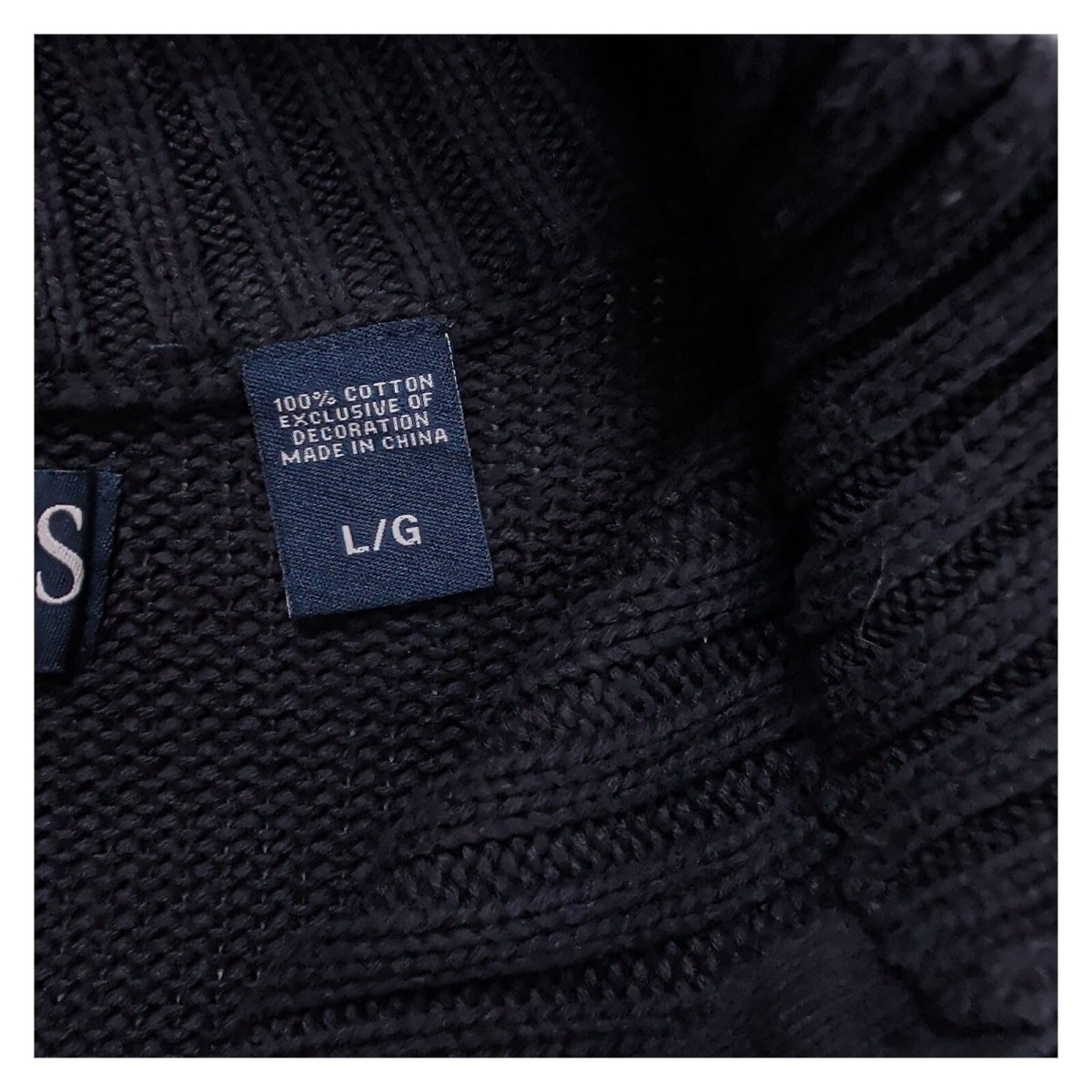 Chaps Mens Jumper L Navy Ribbed Half Zip Cotton – product photo 7 | RewearableUK