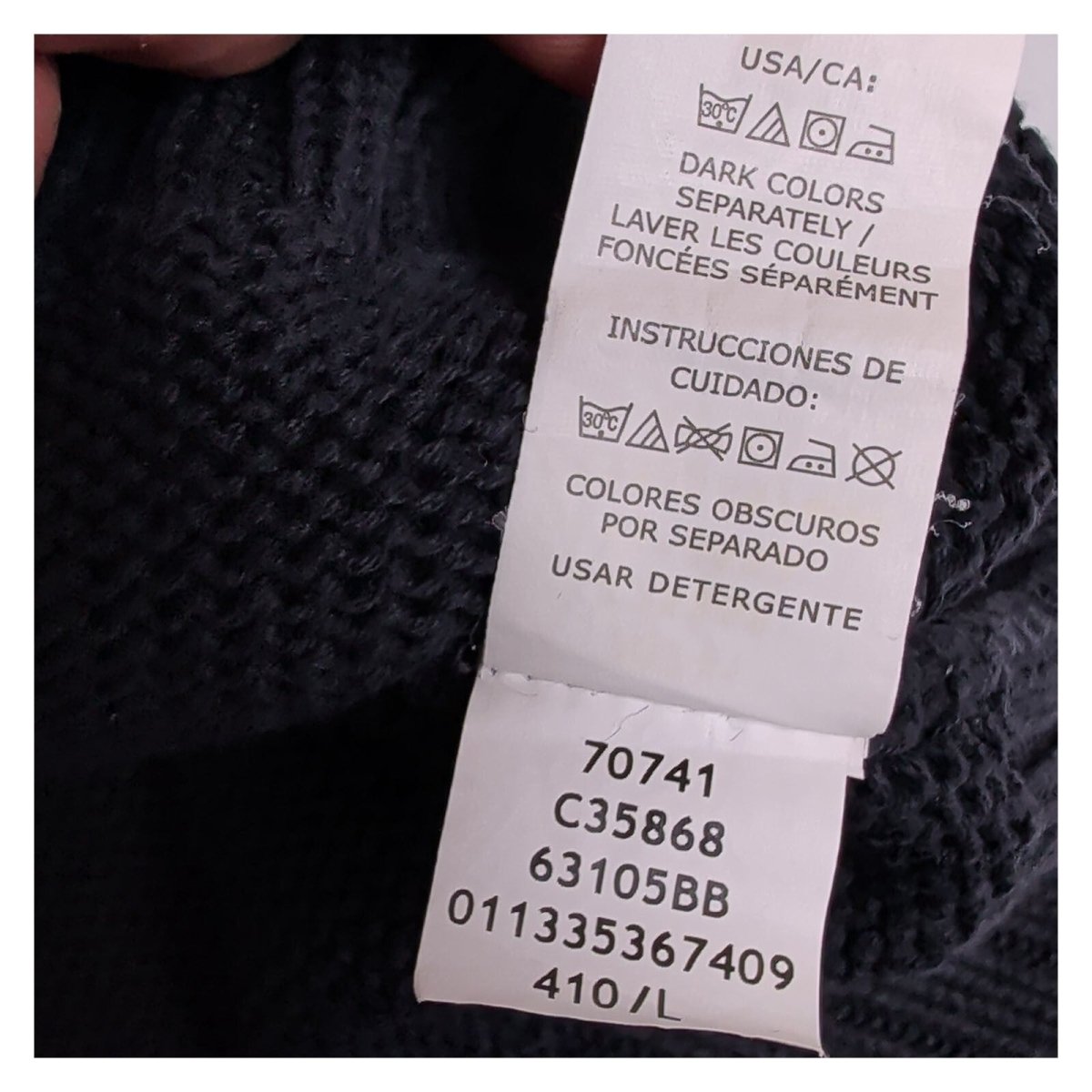 Chaps Mens Jumper L Navy Ribbed Half Zip Cotton – product photo 6 | RewearableUK