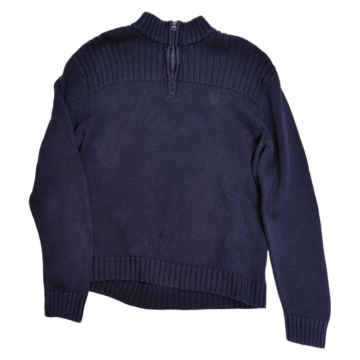 Chaps Mens Jumper L Navy Ribbed Half Zip Cotton – product photo 1 | RewearableUK