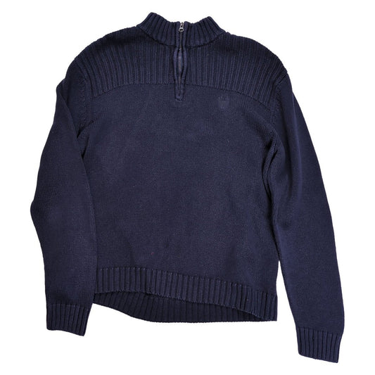 Chaps Mens Jumper L Navy Ribbed Half Zip Cotton – product photo 1 | RewearableUK