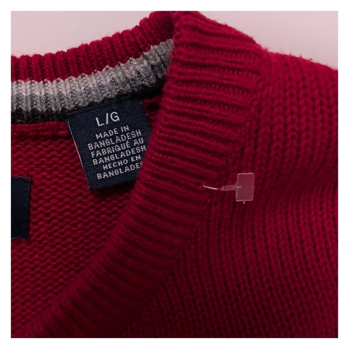 Chaps Men's Jumper Large Red Crew Neck Embroidered Cotton – product photo 5 | RewearableUK