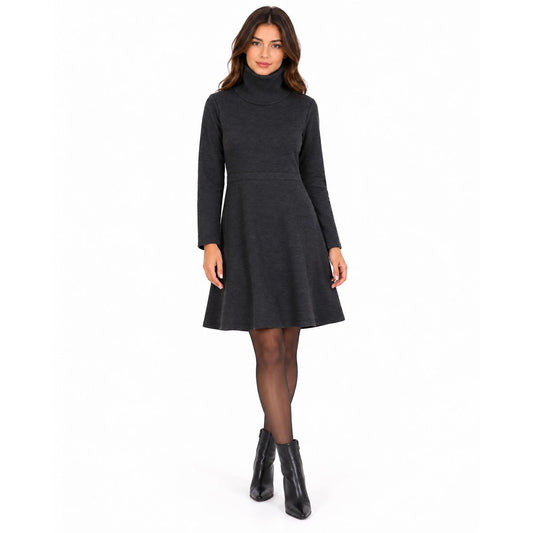 Chaps Women's Charcoal Roll-Neck Tunic Jumper 3X Cotton Nylon Knitted – Tunic product photo 1 | RewearableUK