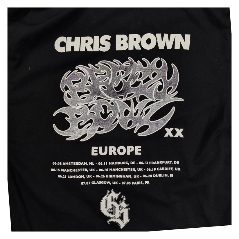 Chris Brown Breezy Bowl XX Europe 2025 Tour T-Shirt L Black Double Sided – product photo 4 | RewearableUK