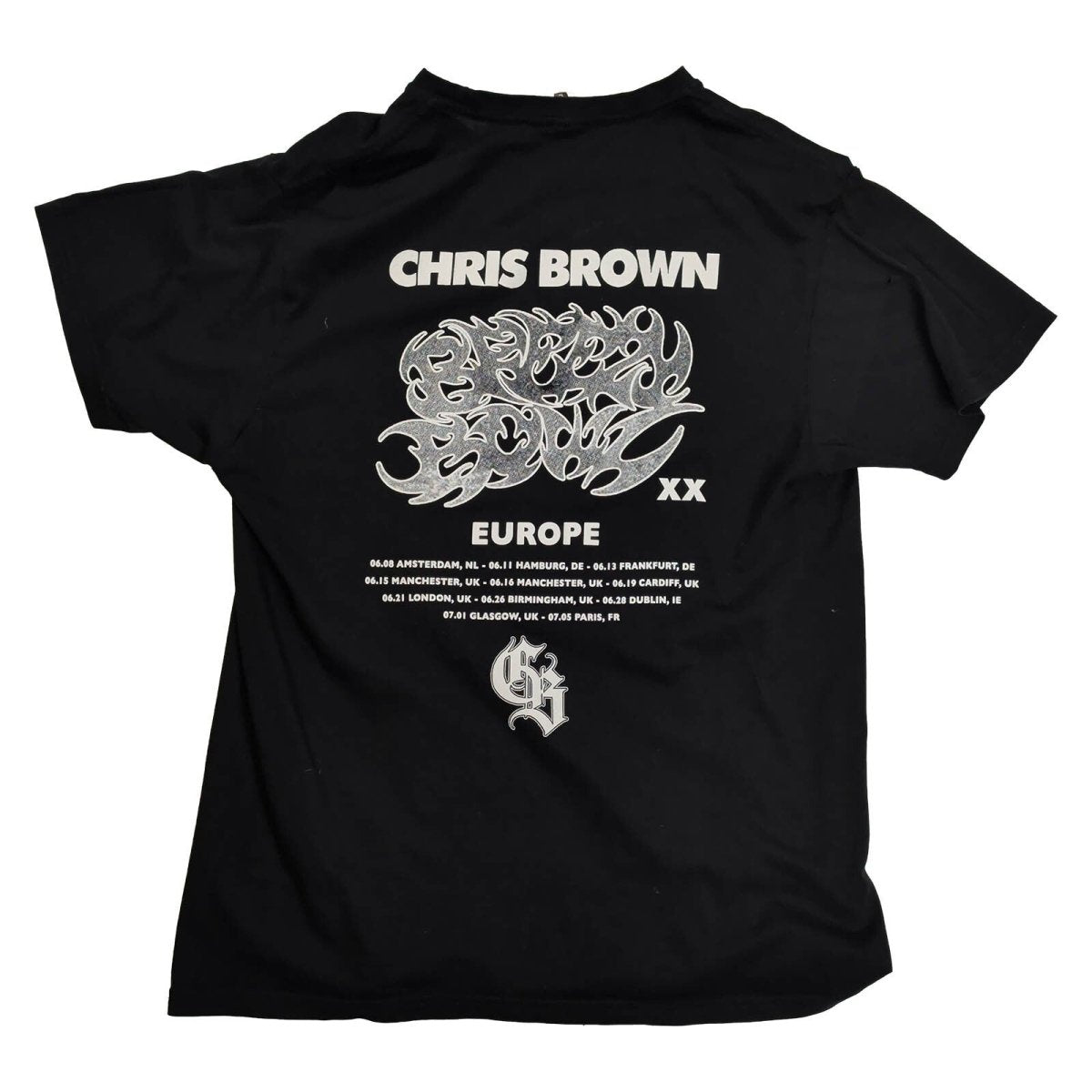 Chris Brown Breezy Bowl XX Europe 2025 Tour T-Shirt L Black Double Sided – product photo 2 | RewearableUK