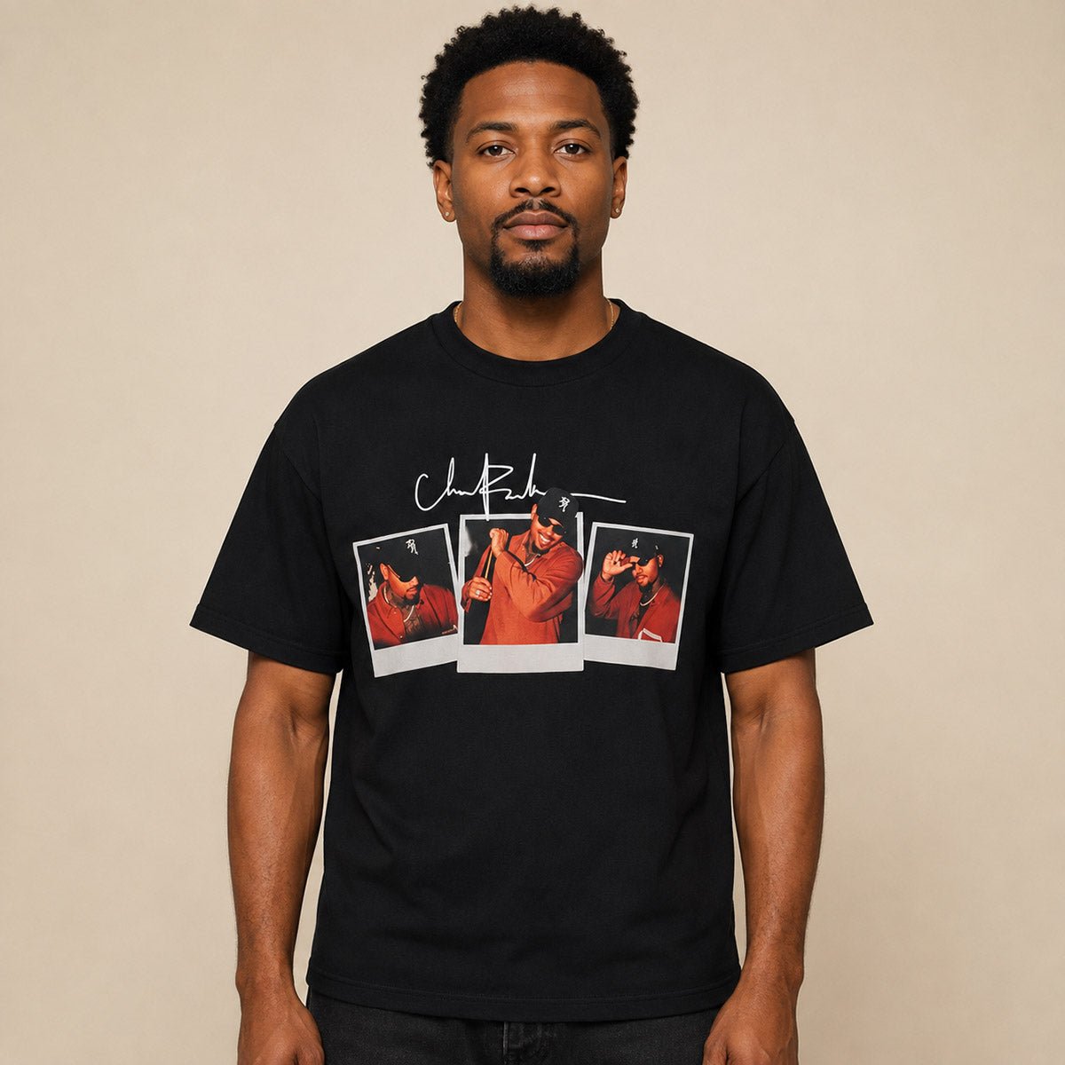 Chris Brown Polaroid Graphic T-Shirt S Black – product photo 1 | RewearableUK