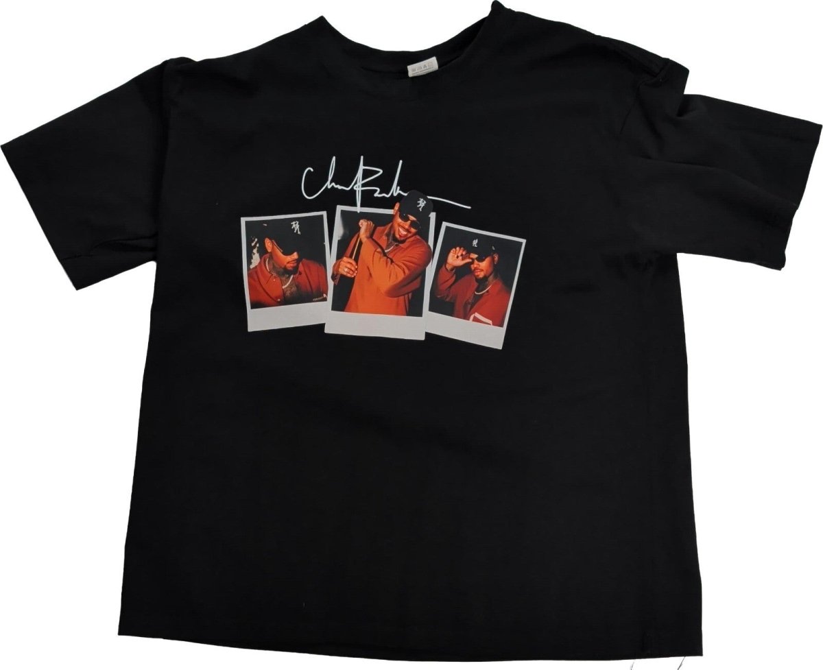 Chris Brown T-Shirt S Black Polaroid Photo Signature Graphic R&B Hip Hop Music T – product photo 1 | RewearableUK
