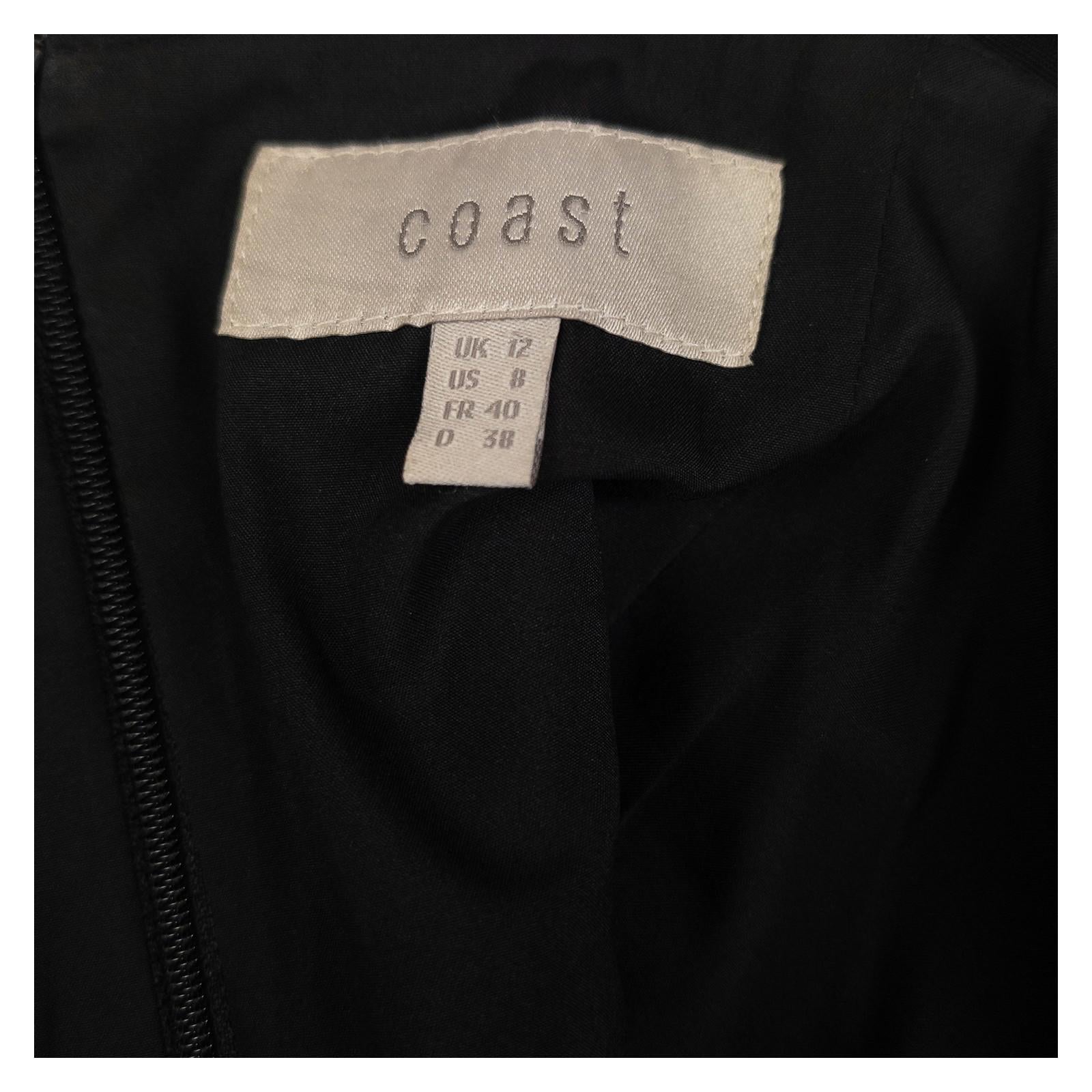 Coast Black Bow Crop Top Size UK 12 Structured Bralette Double Strap Party Zip by Coast – | RewearableUK