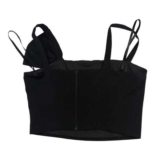 Coast Black Bow Crop Top Size UK 12 Structured Bralette Double Strap Party Zip by Coast – | RewearableUK
