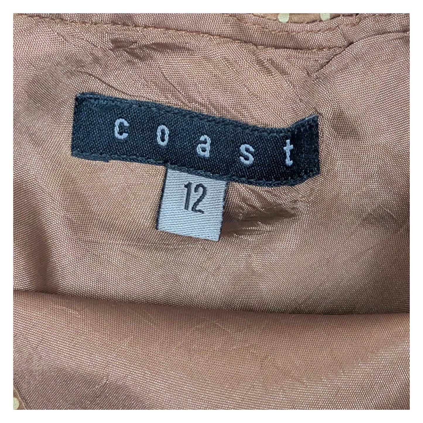 Coast Brown Polka Dot Halter Neck Top Size UK 12 Satin Silky Tie Back Party by Coast – | RewearableUK