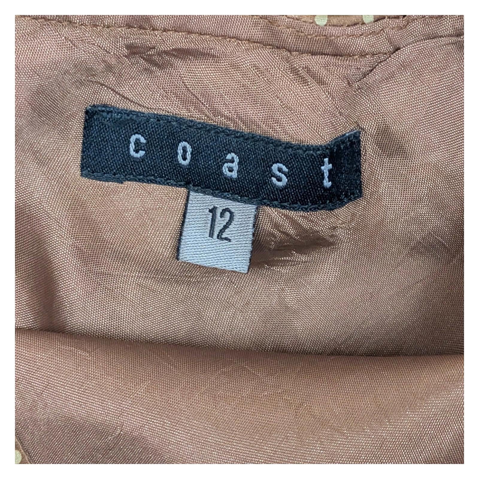 Coast Brown Polka Dot Halter Neck Top Size UK 12 Satin Silky Tie Back Party by Coast – | RewearableUK