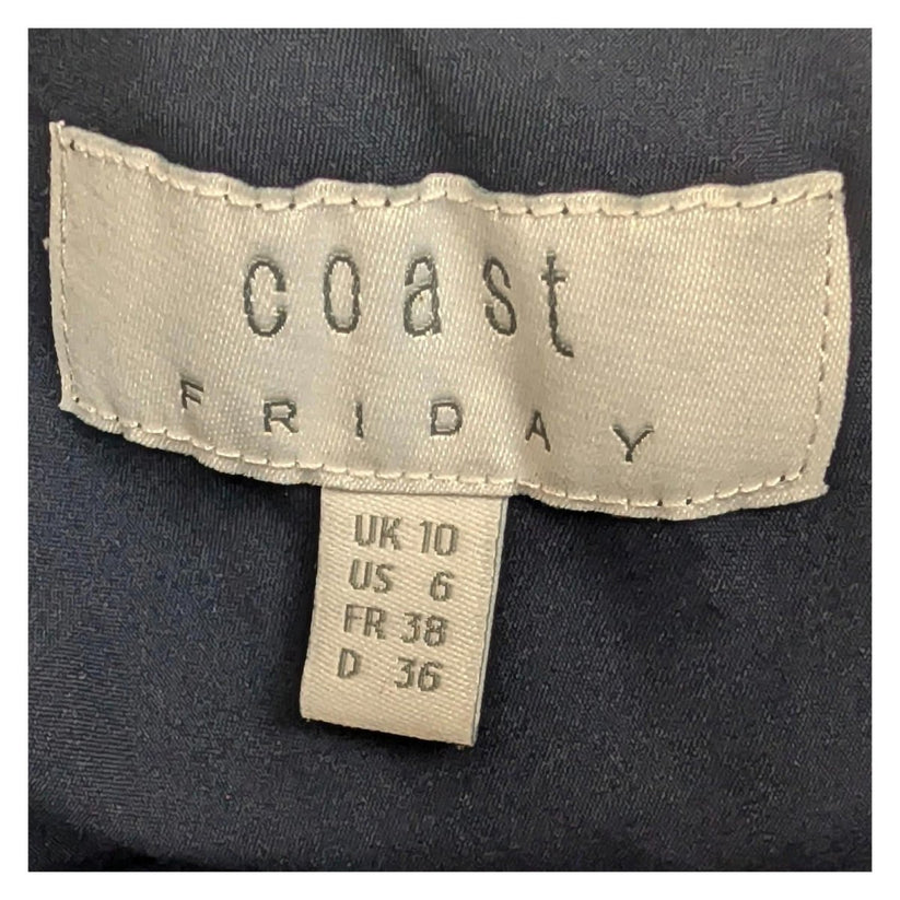 Coast Friday Navy One Shoulder Top Size UK 10 US 6 Lyocell Ruffle Blouse Smart by Coast – | RewearableUK