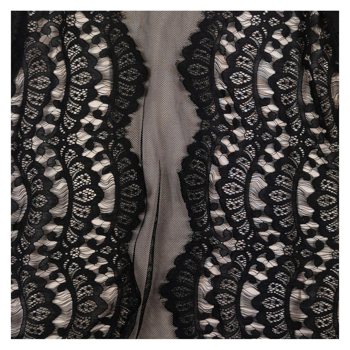 Coast Top UK 10 Black Nude Lace Cold Shoulder Bell Sleeve Blouse by Coast – | RewearableUK