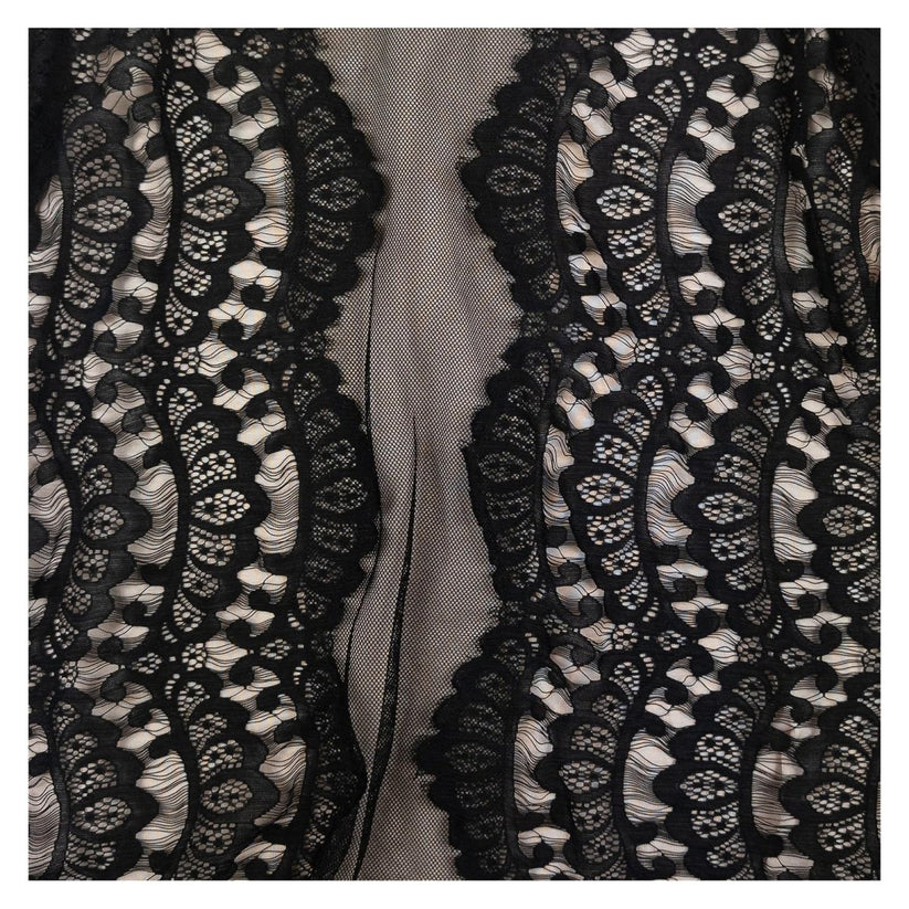 Coast Top UK 10 Black Nude Lace Cold Shoulder Bell Sleeve Blouse by Coast – | RewearableUK