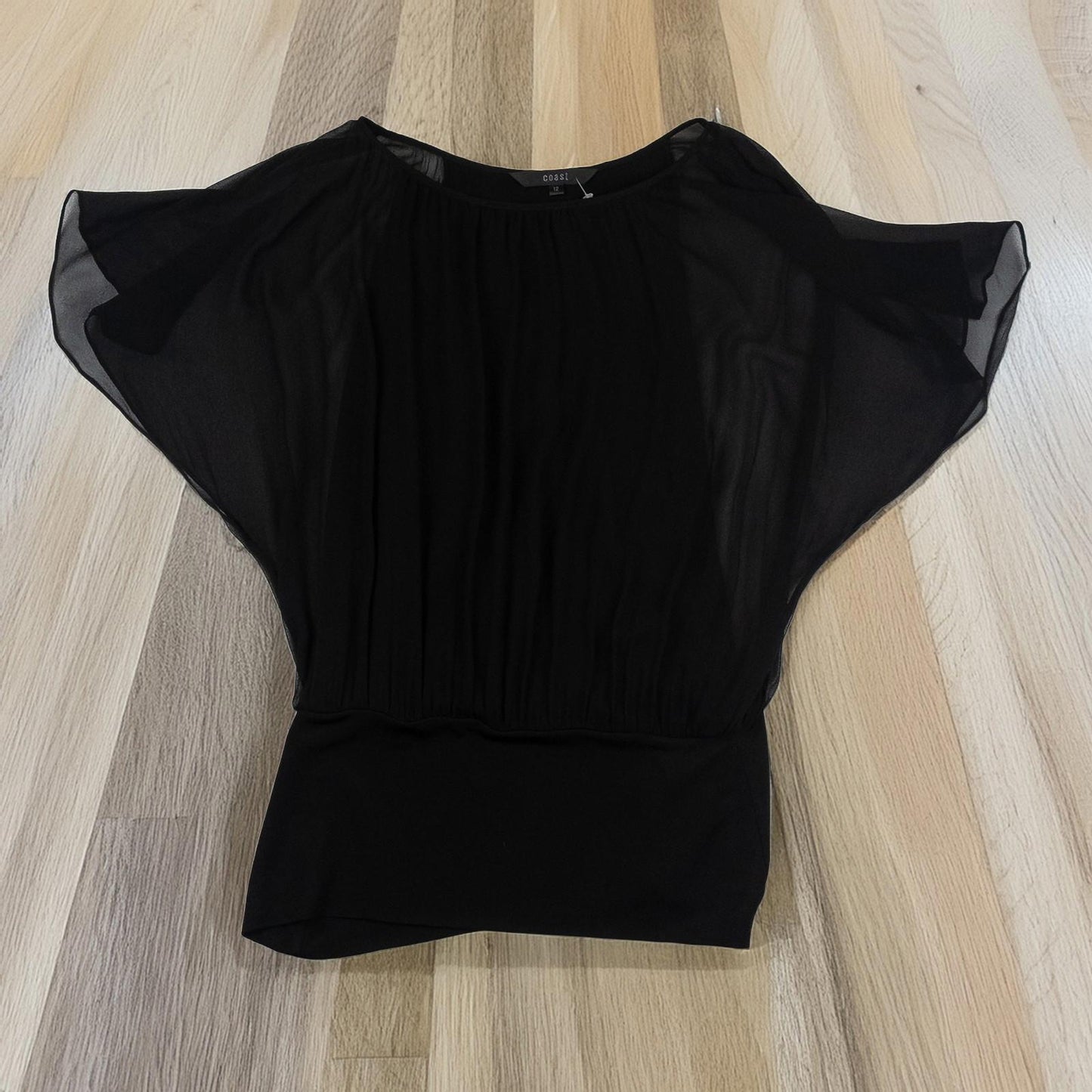Coast Women’s Black Silk Ruffle Sleeveless Blouse Size 12 by Coast – | RewearableUK