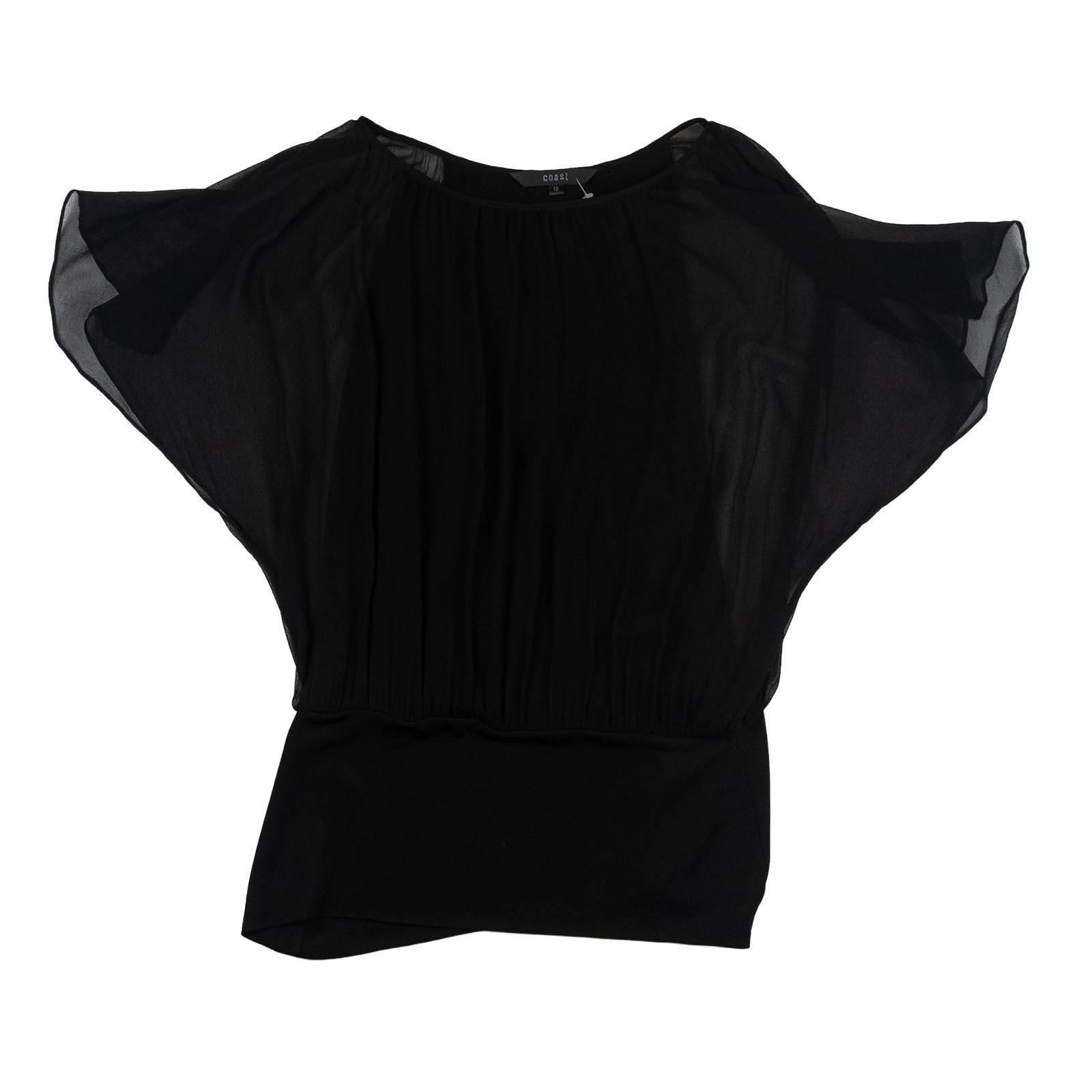 Coast Women’s Black Silk Ruffle Sleeveless Blouse Size 12 by Coast – | RewearableUK