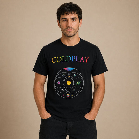 Coldplay Music of the Spheres 2022 Tour T-Shirt M Black – Music T-Shirt product photo 1 | RewearableUK