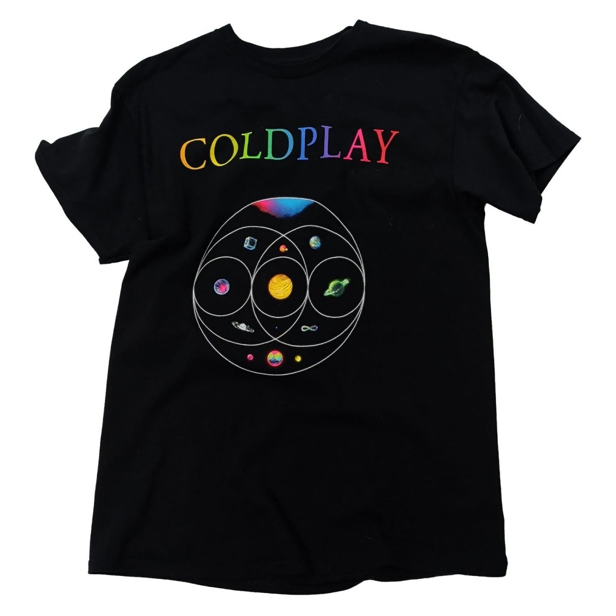Coldplay Music of the Spheres Live 2022 Tour T-Shirt M Black Dates – product photo 1 | RewearableUK