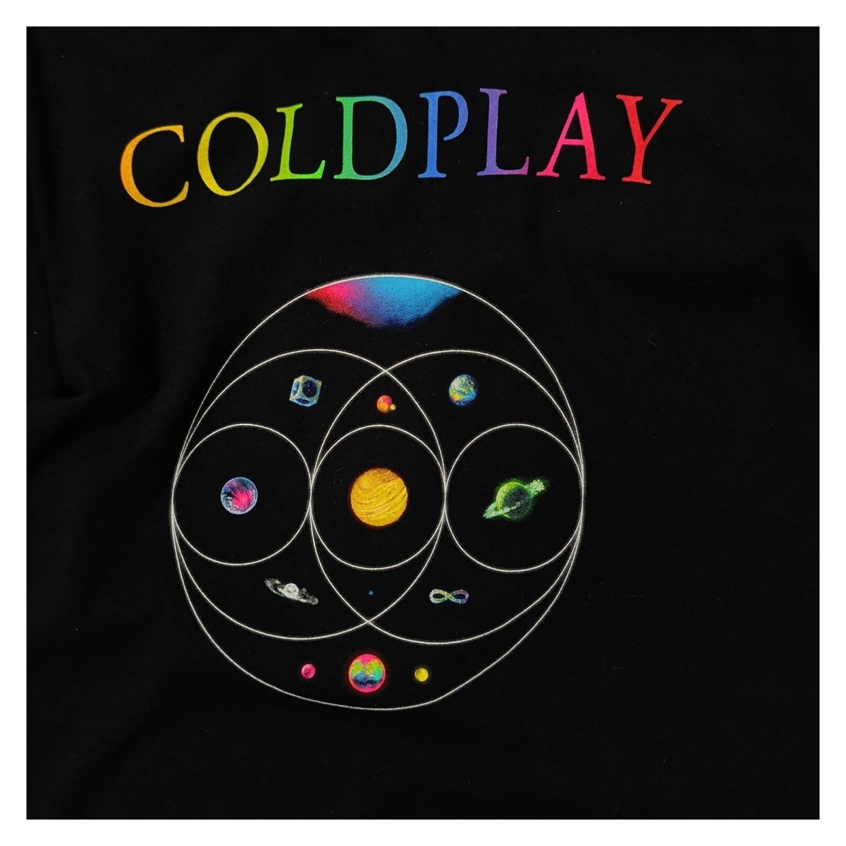Coldplay Music of the Spheres Live 2022 Tour T-Shirt M Black Dates – product photo 3 | RewearableUK