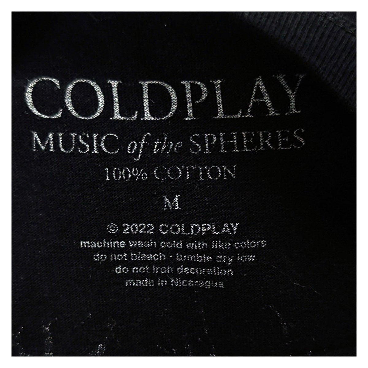 Coldplay Music of the Spheres Live 2022 Tour T-Shirt M Black Dates – product photo 5 | RewearableUK