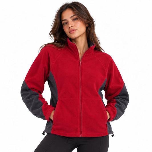 Columbia Women's Red Grey Full Zip Fleece Jacket L – Fleece Jacket product photo 1 | RewearableUK