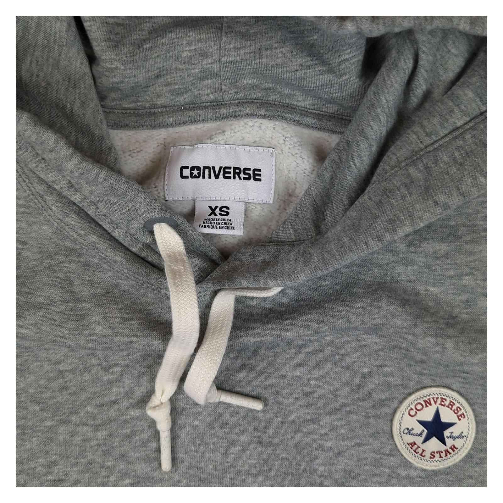 Converse Converse Men's Hoodie Grey Pullover Size XS Casual Sweatshirt Excellent Eco Sweater & Hoodie RewearableUK