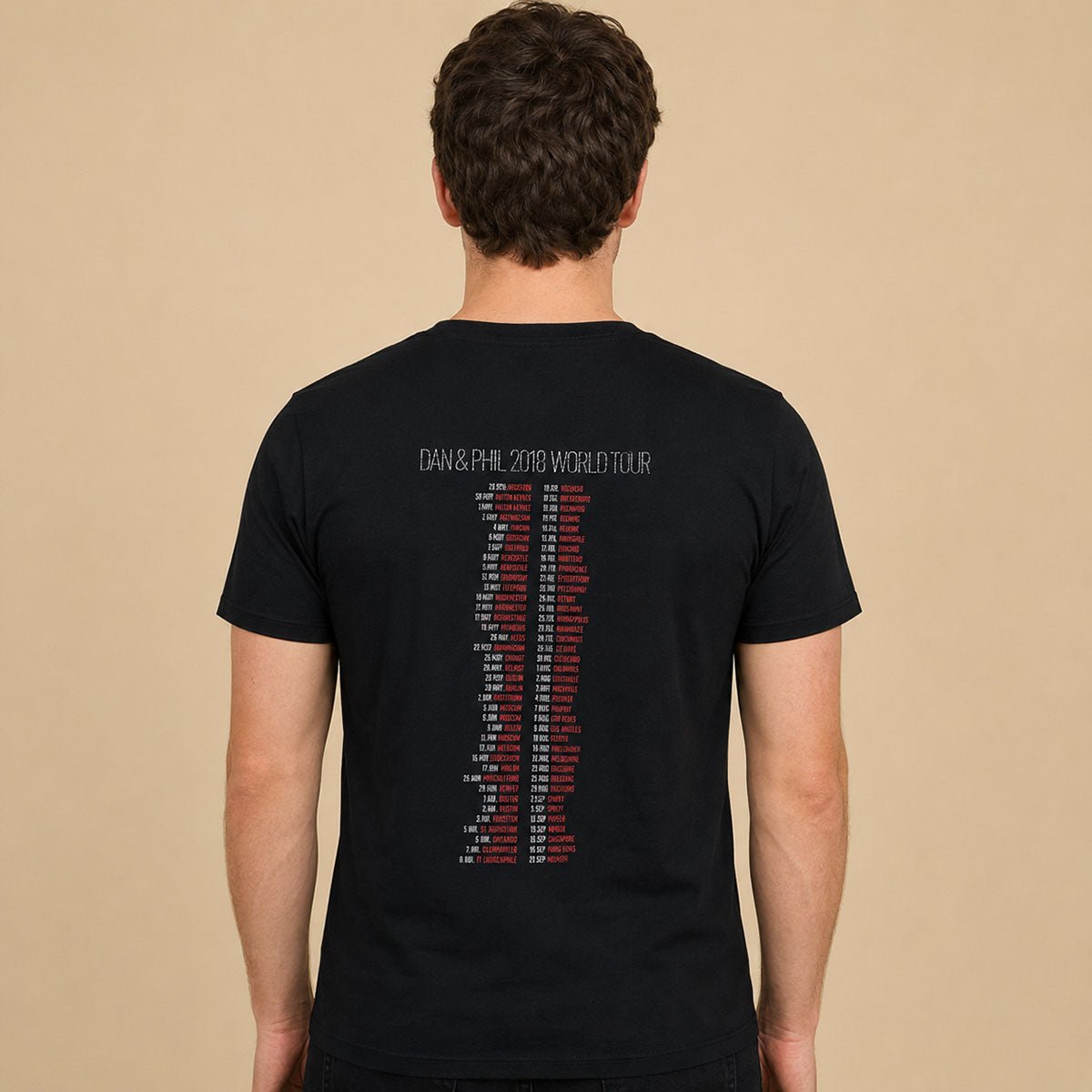 Dan & Phil Interactive Introverts 2018 Tour T-Shirt S Black – Music T-Shirt product photo 2 | RewearableUK