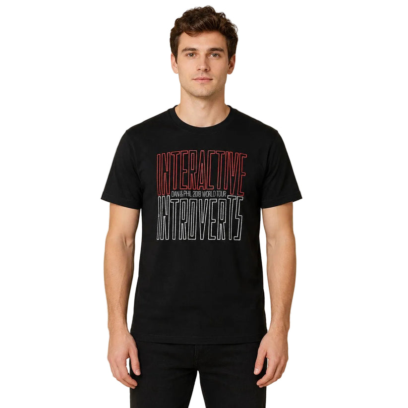 Dan & Phil Interactive Introverts 2018 Tour T-Shirt S Black – Music T-Shirt product photo 1 | RewearableUK