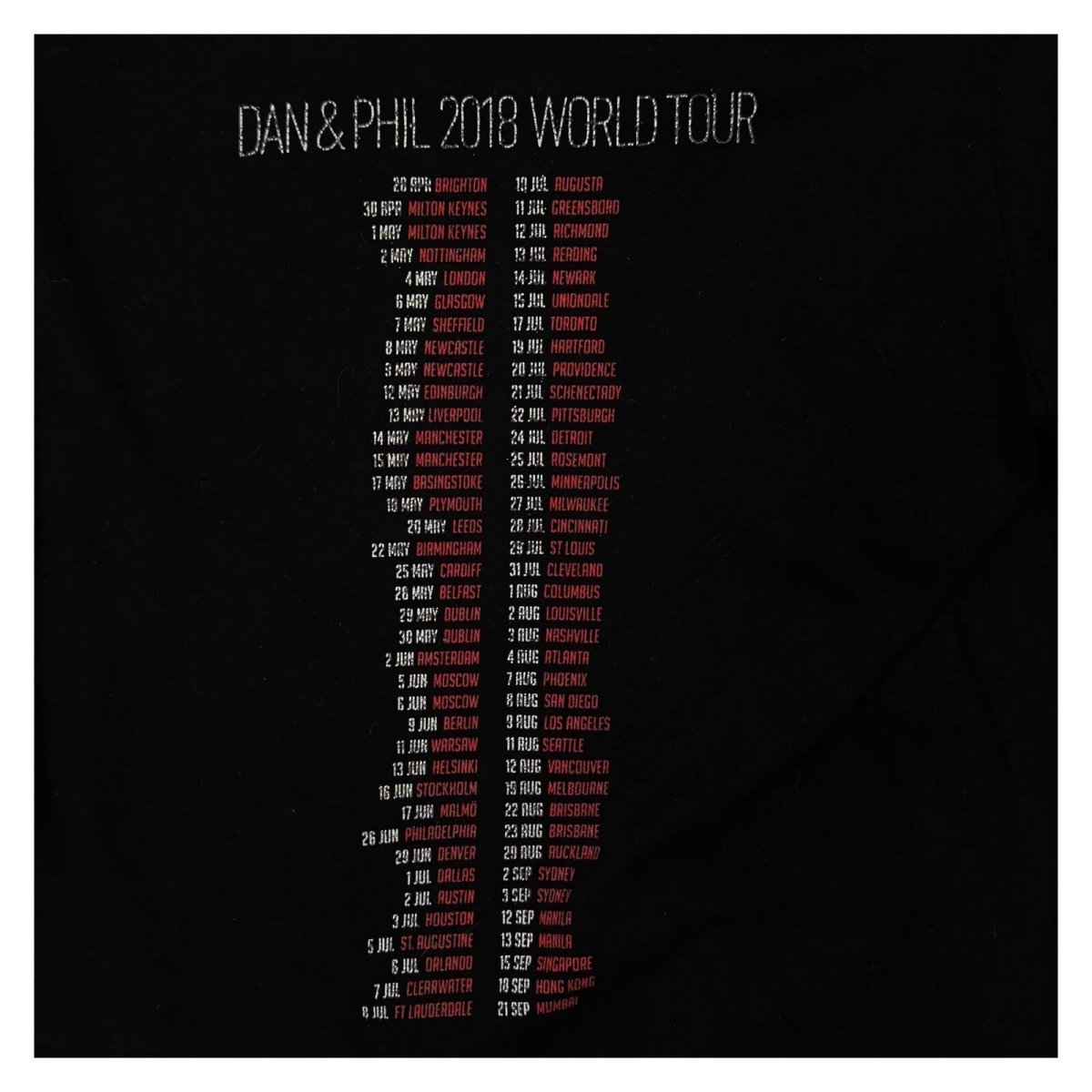 Dan Phil Interactive Introverts 2018 World Tour T-Shirt S Black Dates – product photo 4 | RewearableUK