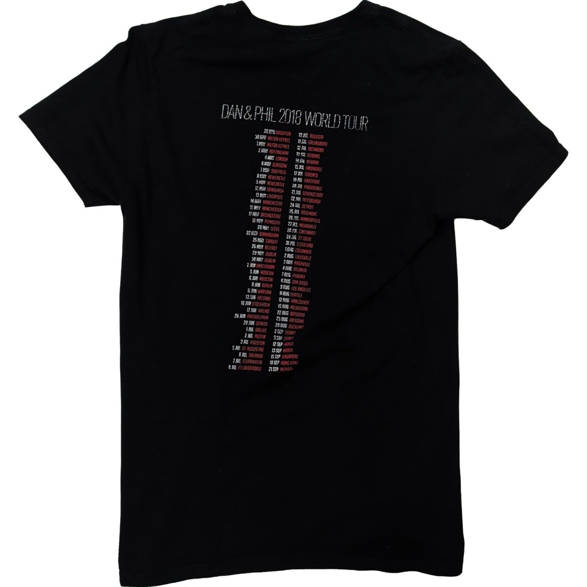 Dan Phil Interactive Introverts 2018 World Tour T-Shirt S Black Dates – product photo 2 | RewearableUK