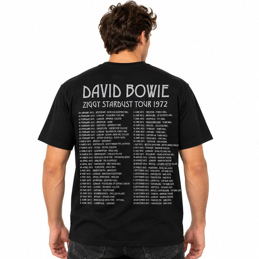 David Bowie Ziggy Stardust 1972 Tour Unisex T-Shirt S Black Cotton – T-Shirt product photo 2 | RewearableUK