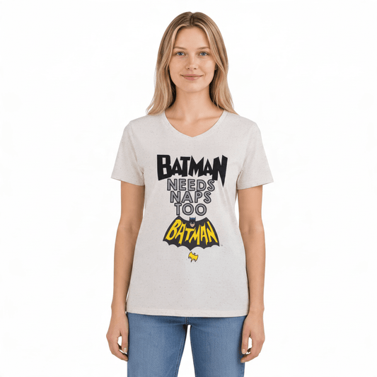 DC Comics Batman Needs Naps Too Women's Lounge T-Shirt M UK 10-12 V Neck – product photo 1 | RewearableUK