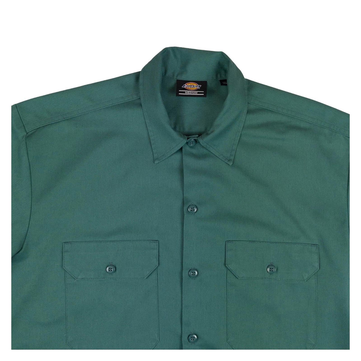 Dickies Dickies 1574 Short Sleeve Work Shirt Men Medium – Hunter Green Classic Fit shirt RewearableUK