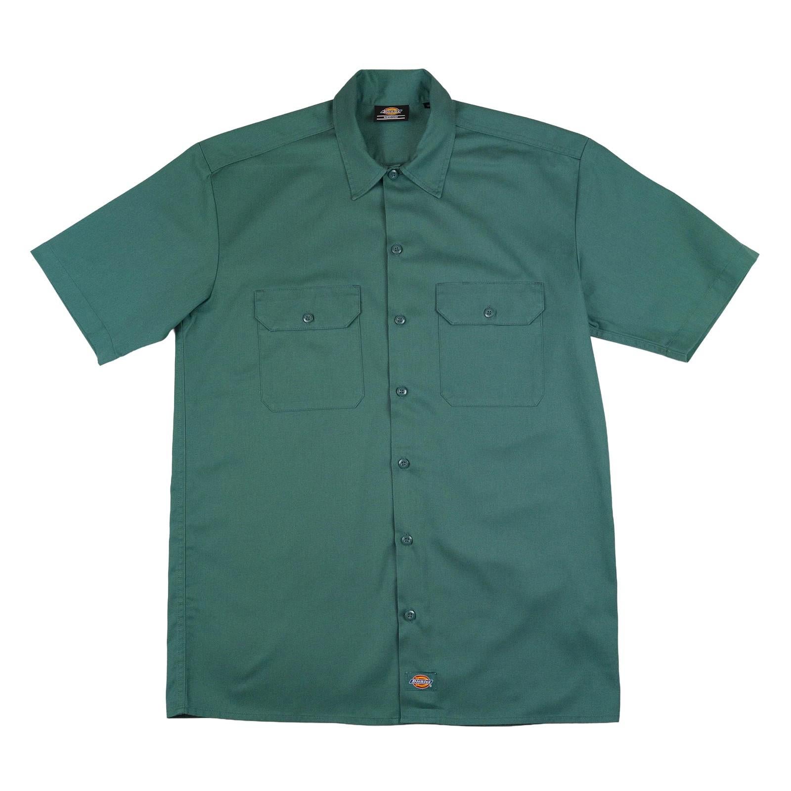 Dickies Dickies 1574 Short Sleeve Work Shirt Men Medium – Hunter Green Classic Fit shirt RewearableUK