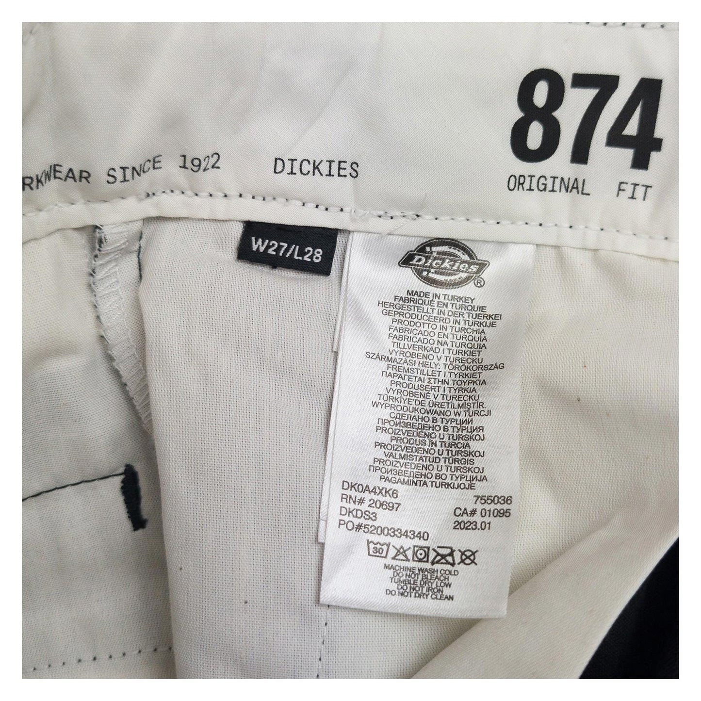 Dickies Dickies 874 Original Fit Work Pants - Black W27 L28 workear RewearableUK