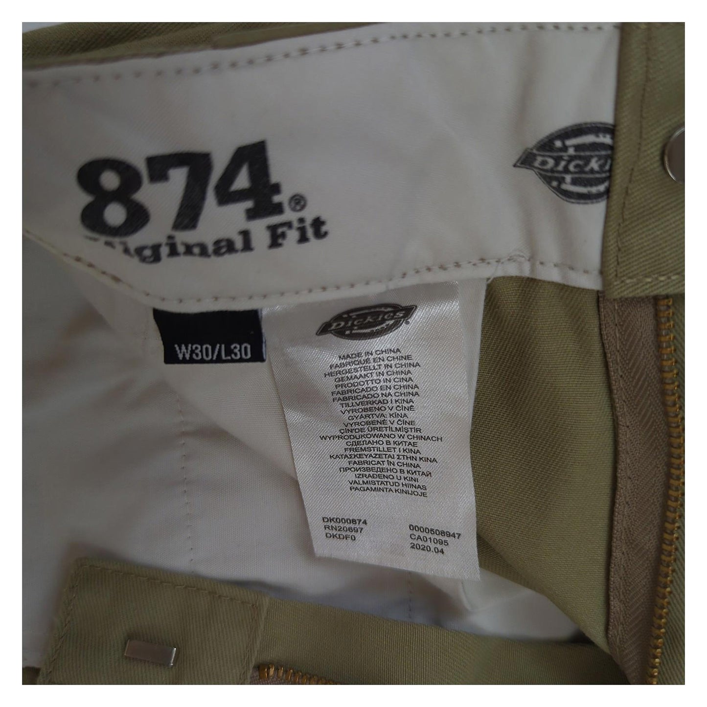Dickies Dickies 874 Original Fit Work Pants Khaki Beige W30 L30 Mens Trousers Durable workear RewearableUK