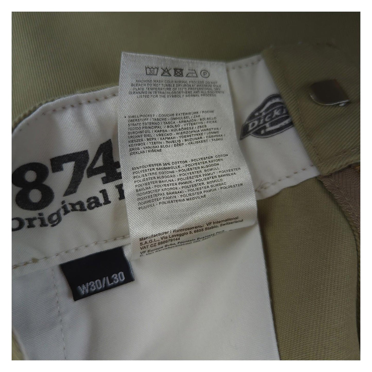 Dickies Dickies 874 Original Fit Work Pants Khaki Beige W30 L30 Mens Trousers Durable workear RewearableUK