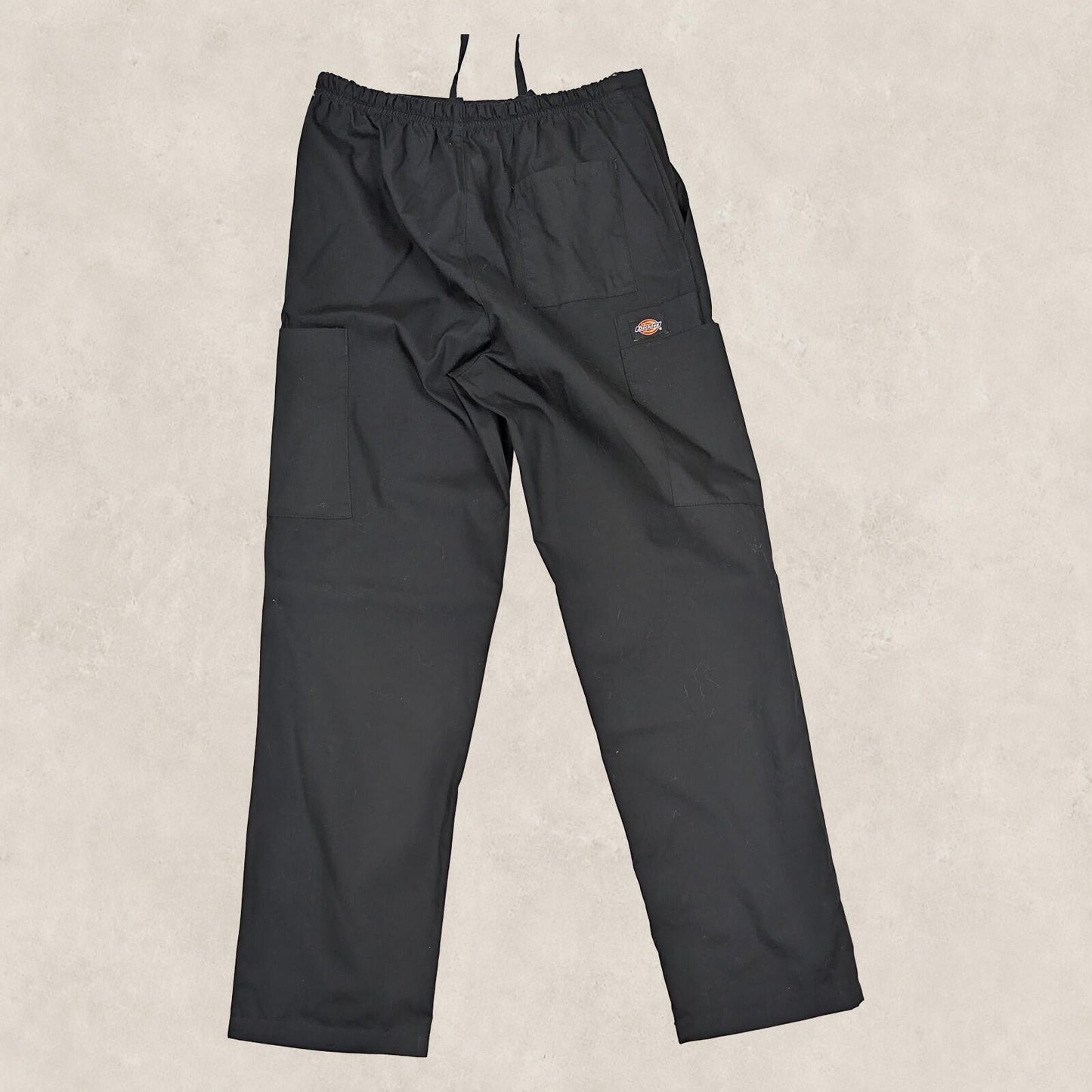 Dickies Black Drawstring Elastic Waist Cargo Scrub Work Pants Trousers Size XS by Dickies – | RewearableUK