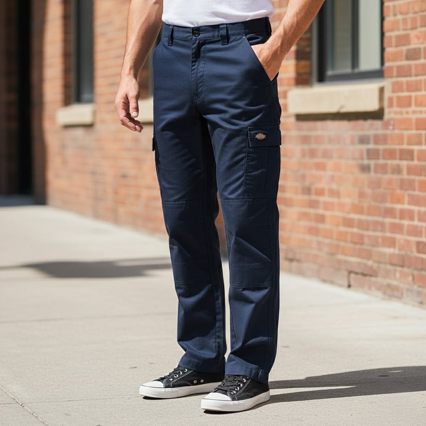 Dickies Cargo Trousers in Navy | UK 14 by Dickies – workear | RewearableUK