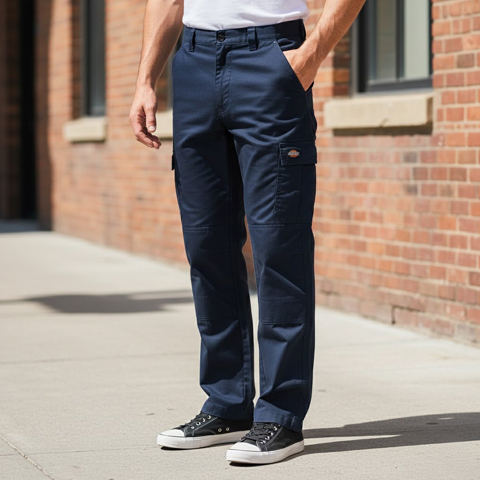Dickies Cargo Trousers in Navy | UK 14 by Dickies – workear | RewearableUK