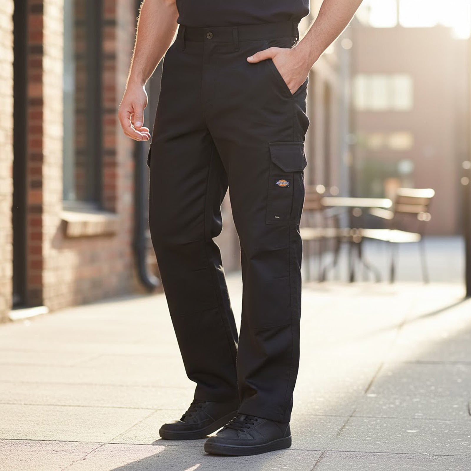 Dickies Cargo Work Trousers in Black | 38 S by Dickies – workear | RewearableUK