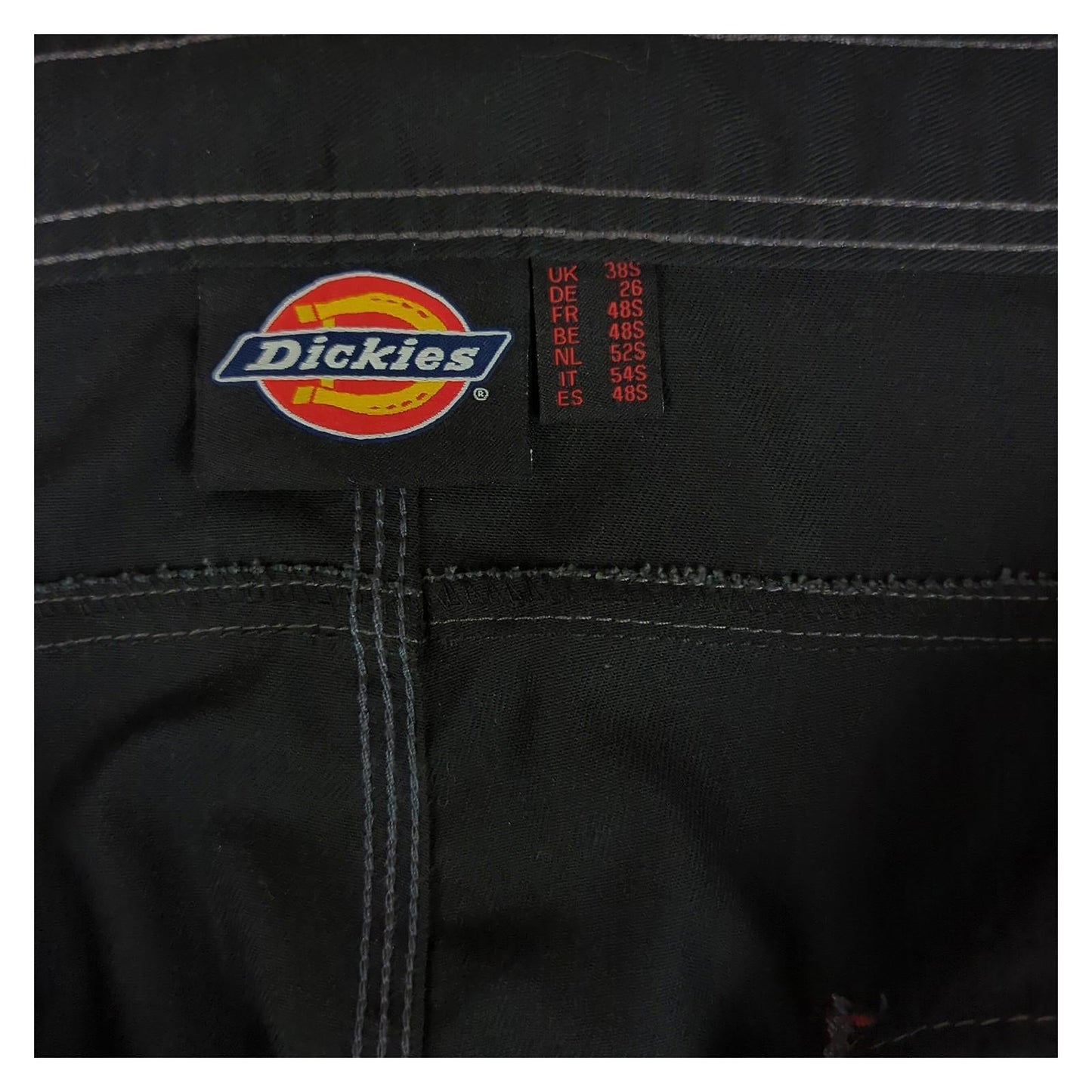 Dickies Dickies Contrast Stitch Cargo Trousers Black - Men's 38 S workear RewearableUK