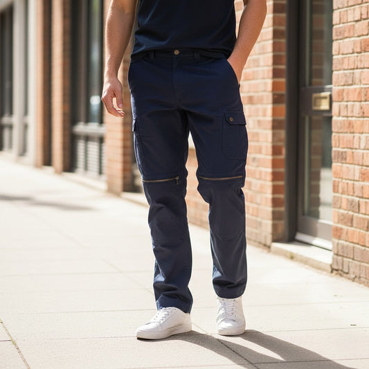 Dickies Convertible Cargo Trousers Zip Off Navy | Men's 38 R by Dickies – workear | RewearableUK